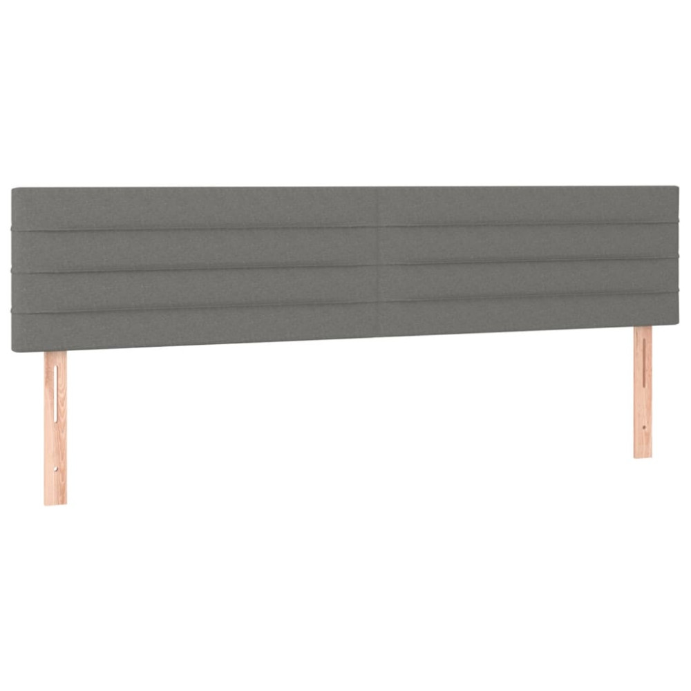 Produktbild för Ramsäng med madrass mörkgrå 200x200 cm tyg