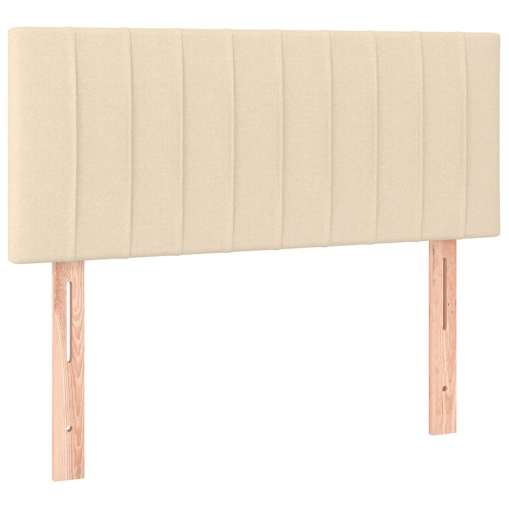 Produktbild för Ramsäng med madrass gräddvit 80x200 cm tyg