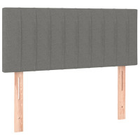 Produktbild för Ramsäng med madrass mörkgrå 90x190 cm tyg