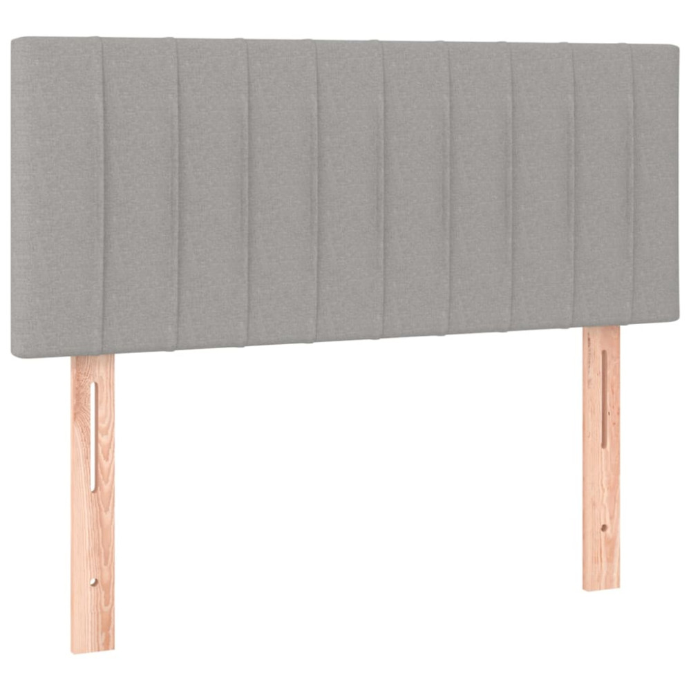 Produktbild för Ramsäng med madrass ljusgrå 90x200 cm tyg
