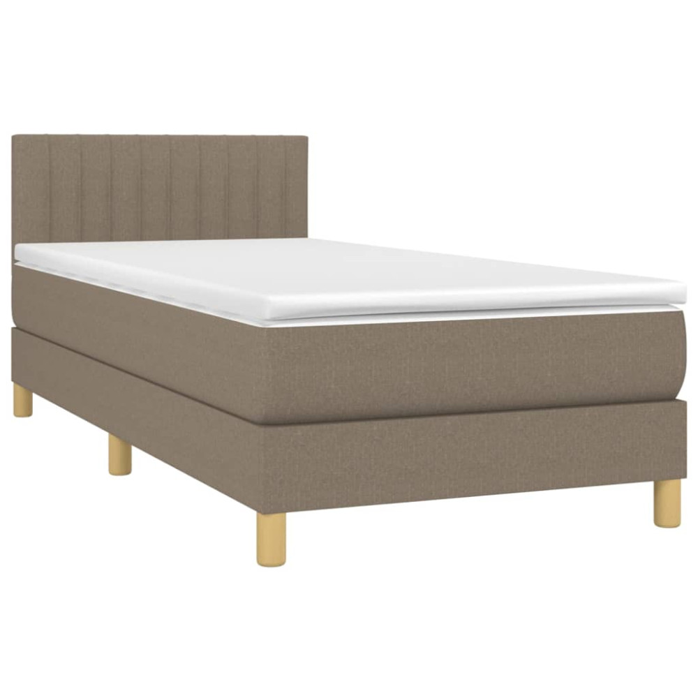 Produktbild för Ramsäng med madrass taupe 90x200 cm tyg