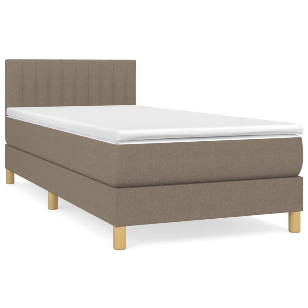 Produktbild för Ramsäng med madrass taupe 100x200 cm tyg
