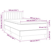 Produktbild för Ramsäng med madrass taupe 100x200 cm tyg