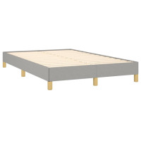 Produktbild för Ramsäng med madrass ljusgrå 120x200 cm tyg