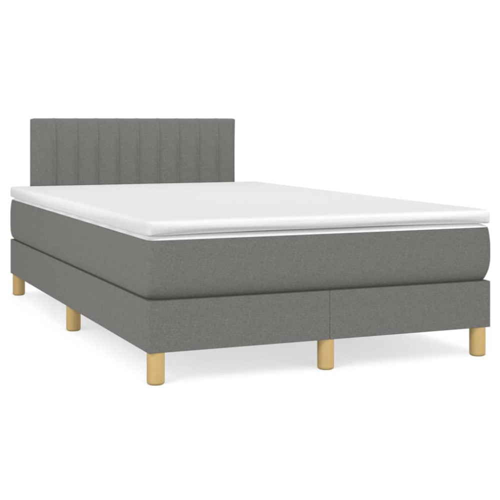 Produktbild för Ramsäng med madrass mörkgrå 120x200 cm tyg