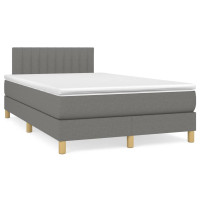 Produktbild för Ramsäng med madrass mörkgrå 120x200 cm tyg