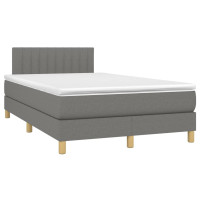 Produktbild för Ramsäng med madrass mörkgrå 120x200 cm tyg