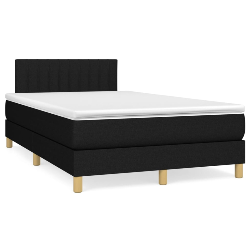 Produktbild för Ramsäng med madrass svart 120x200 cm tyg