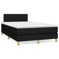 Produktbild för Ramsäng med madrass svart 120x200 cm tyg