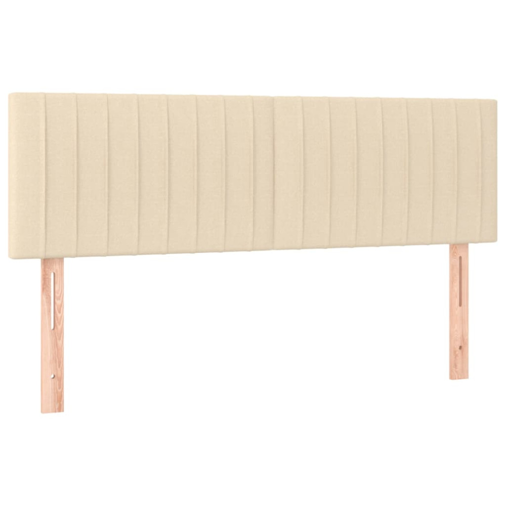Produktbild för Ramsäng med madrass gräddvit 140x190 cm tyg