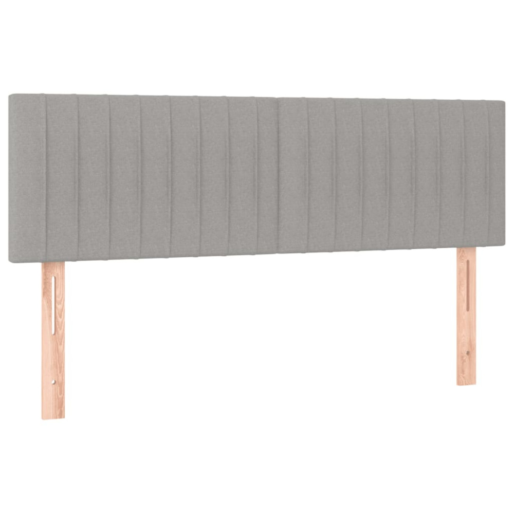 Produktbild för Ramsäng med madrass ljusgrå 140x200 cm tyg