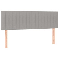 Produktbild för Ramsäng med madrass ljusgrå 140x200 cm tyg