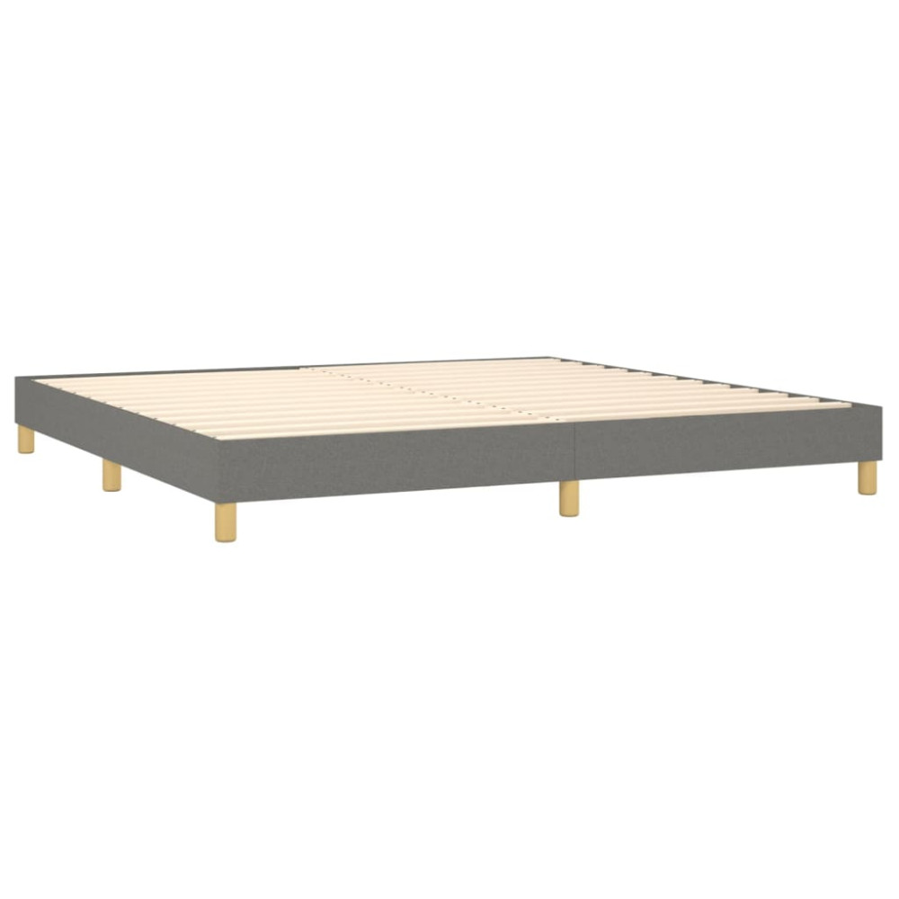 Produktbild för Ramsäng med madrass mörkgrå 200x200 cm tyg