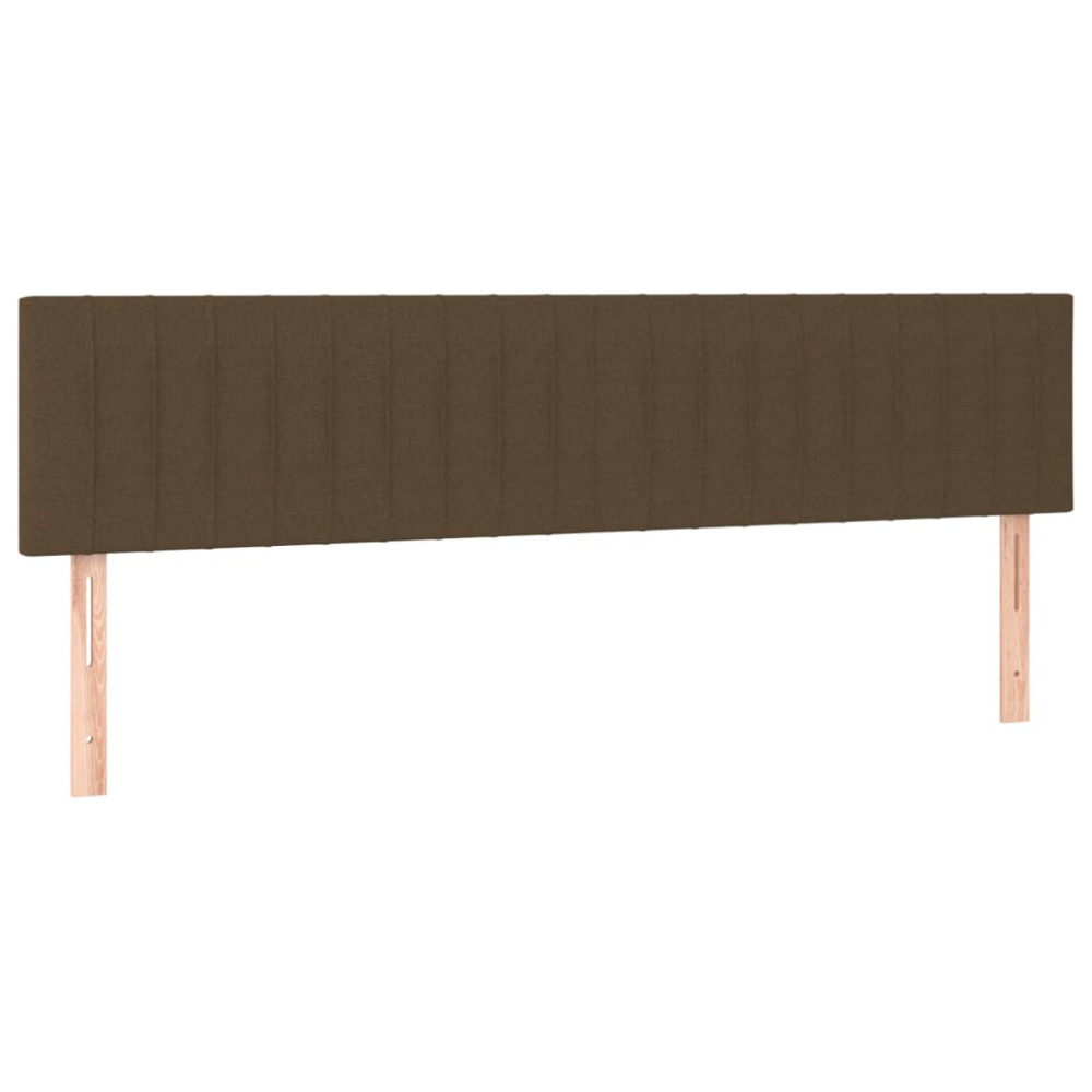 Produktbild för Ramsäng med madrass mörkbrun 200x200 cm tyg