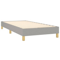 Produktbild för Ramsäng med madrass ljusgrå 80x200 cm tyg