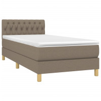 Produktbild för Ramsäng med madrass taupe 90x200 cm tyg