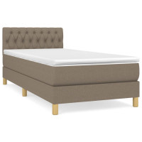 Produktbild för Ramsäng med madrass taupe 100x200 cm tyg