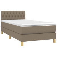 Produktbild för Ramsäng med madrass taupe 100x200 cm tyg