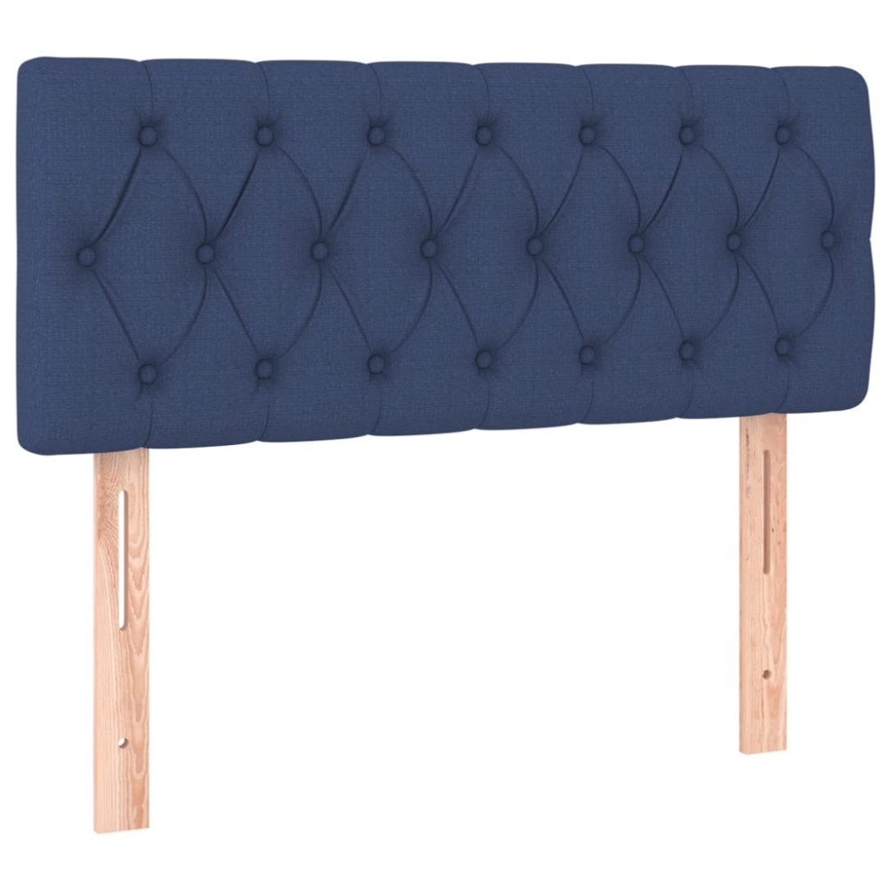 Produktbild för Ramsäng med madrass blå 100x200 cm tyg