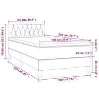 Produktbild för Ramsäng med madrass blå 100x200 cm tyg