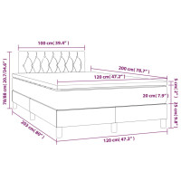 Produktbild för Ramsäng med madrass ljusgrå 120x200 cm tyg