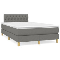 Produktbild för Ramsäng med madrass mörkgrå 120x200 cm tyg
