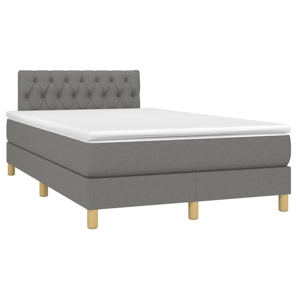 Produktbild för Ramsäng med madrass mörkgrå 120x200 cm tyg