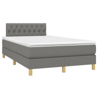 Produktbild för Ramsäng med madrass mörkgrå 120x200 cm tyg
