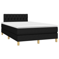 Produktbild för Ramsäng med madrass svart 120x200 cm tyg
