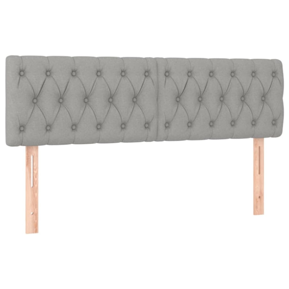 Produktbild för Ramsäng med madrass ljusgrå 140x190 cm tyg
