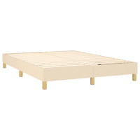 Produktbild för Ramsäng med madrass gräddvit 140x190 cm tyg