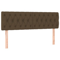 Produktbild för Ramsäng med madrass mörkbrun 160x200 cm tyg