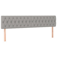 Produktbild för Ramsäng med madrass ljusgrå 200x200 cm tyg