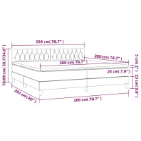 Produktbild för Ramsäng med madrass svart 200x200 cm tyg