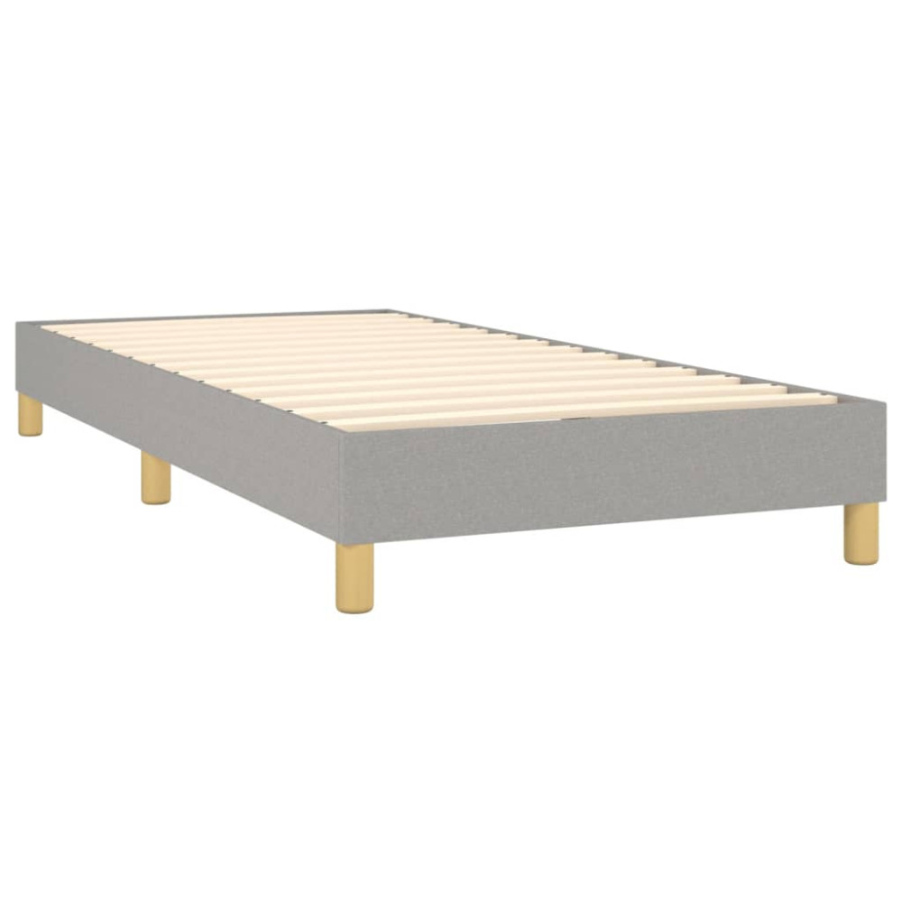 Produktbild för Ramsäng med madrass ljusgrå 80x200 cm tyg
