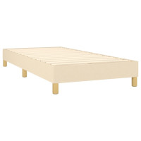 Produktbild för Ramsäng med madrass gräddvit 90x190 cm tyg