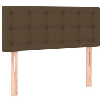 Produktbild för Ramsäng med madrass mörkbrun 90x200 cm tyg