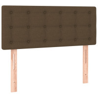 Produktbild för Ramsäng med madrass mörkbrun 100x200 cm tyg