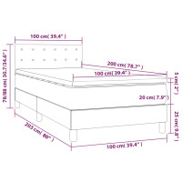 Produktbild för Ramsäng med madrass taupe 100x200 cm tyg