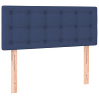 Produktbild för Ramsäng med madrass blå 100x200 cm tyg
