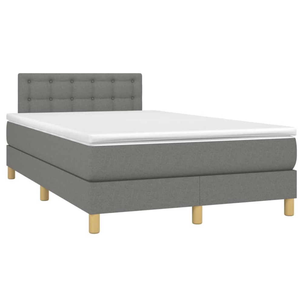Produktbild för Ramsäng med madrass mörkgrå 120x200 cm tyg