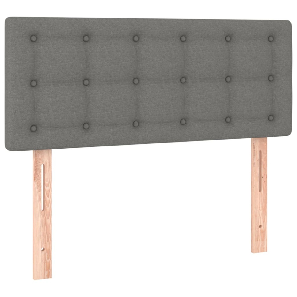 Produktbild för Ramsäng med madrass mörkgrå 120x200 cm tyg