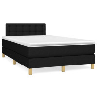 Produktbild för Ramsäng med madrass svart 120x200 cm tyg