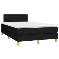Produktbild för Ramsäng med madrass svart 120x200 cm tyg