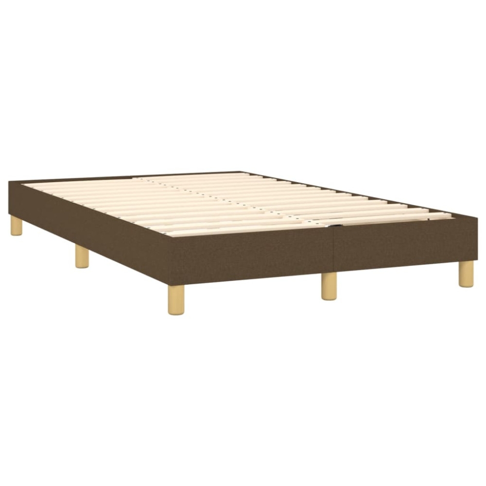 Produktbild för Ramsäng med madrass mörkbrun 120x200 cm tyg