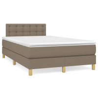 Produktbild för Ramsäng med madrass taupe 120x200 cm tyg