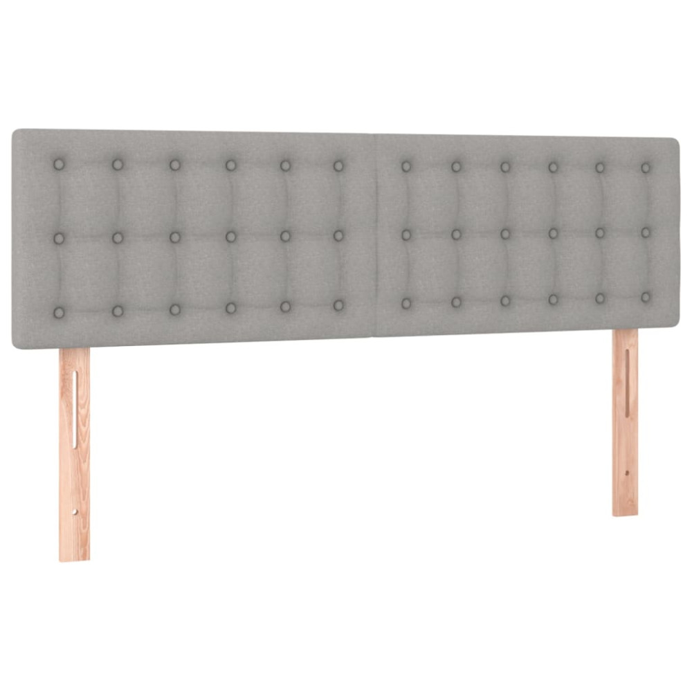 Produktbild för Ramsäng med madrass ljusgrå 140x190 cm tyg