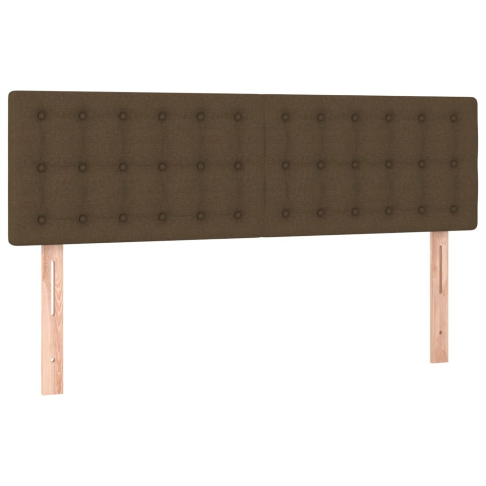 Produktbild för Ramsäng med madrass mörkbrun 140x190 cm tyg