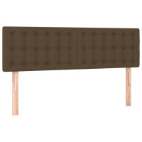 Produktbild för Ramsäng med madrass mörkbrun 140x190 cm tyg