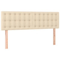 Produktbild för Ramsäng med madrass gräddvit 140x190 cm tyg